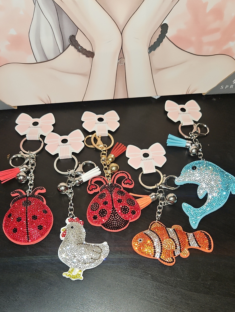 Sparkling Animal Rhinestone Keychains